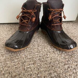 Sperry Women’s Dark Brown and Black Rain Boots